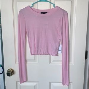 forever 21 Ribbed Pink Shirt